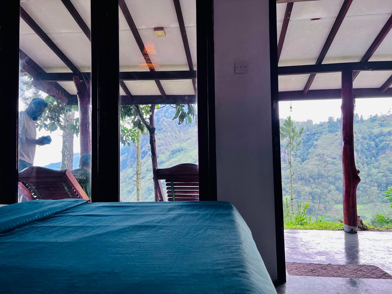 Bedroom opening directly toward the mountain view
